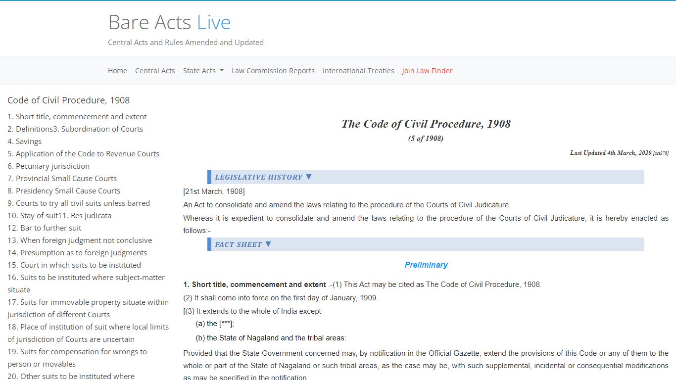 Code of Civil Procedure, 1908 - Bare Acts - Live