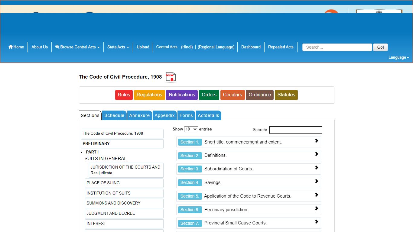 India Code: Code of Civil Procedure, 1908