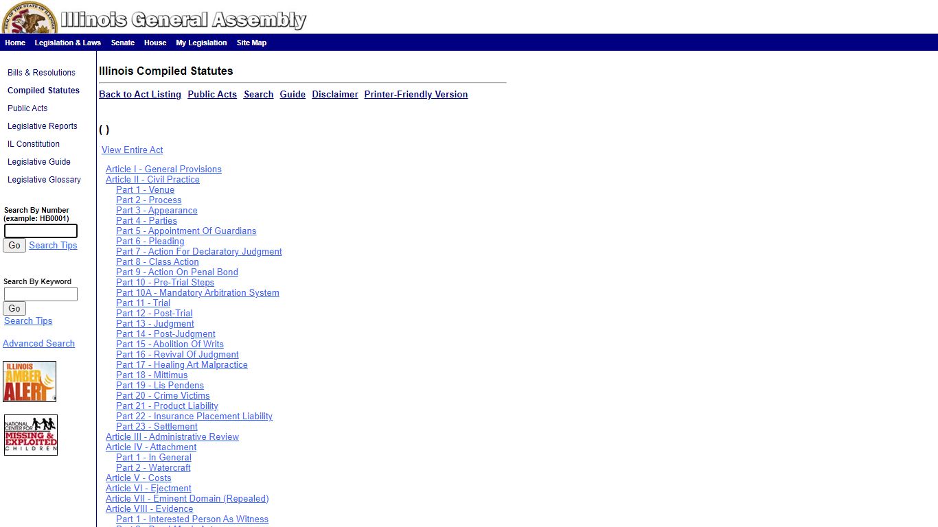 Illinois General Assembly Home Page